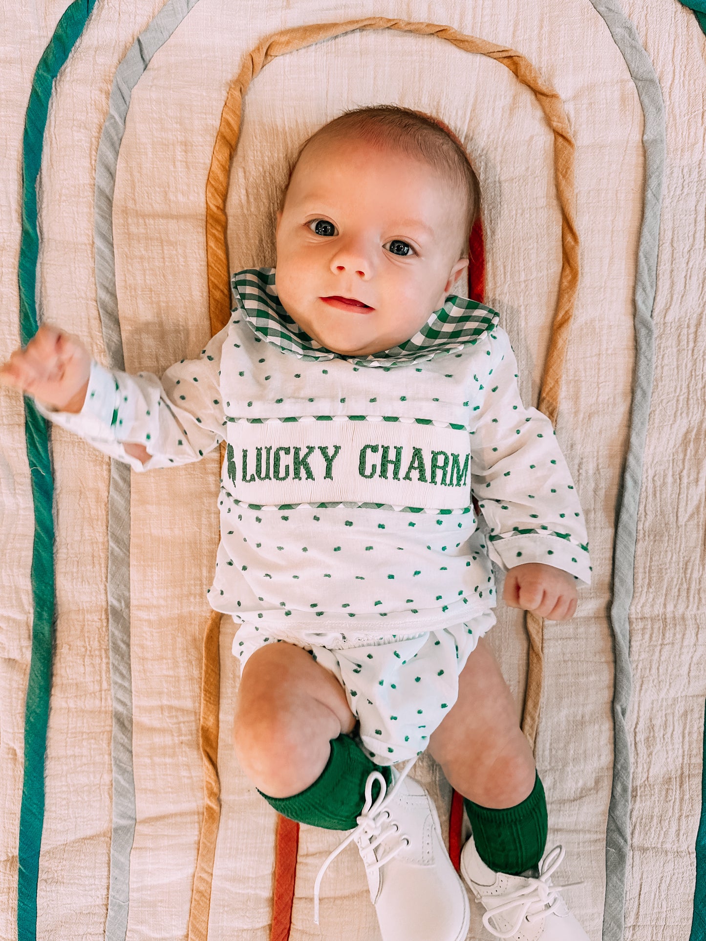 Lucky Charm Smocked Diaper Cover Set