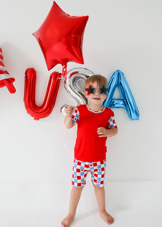 Red, White, and Toodles Shorts Set