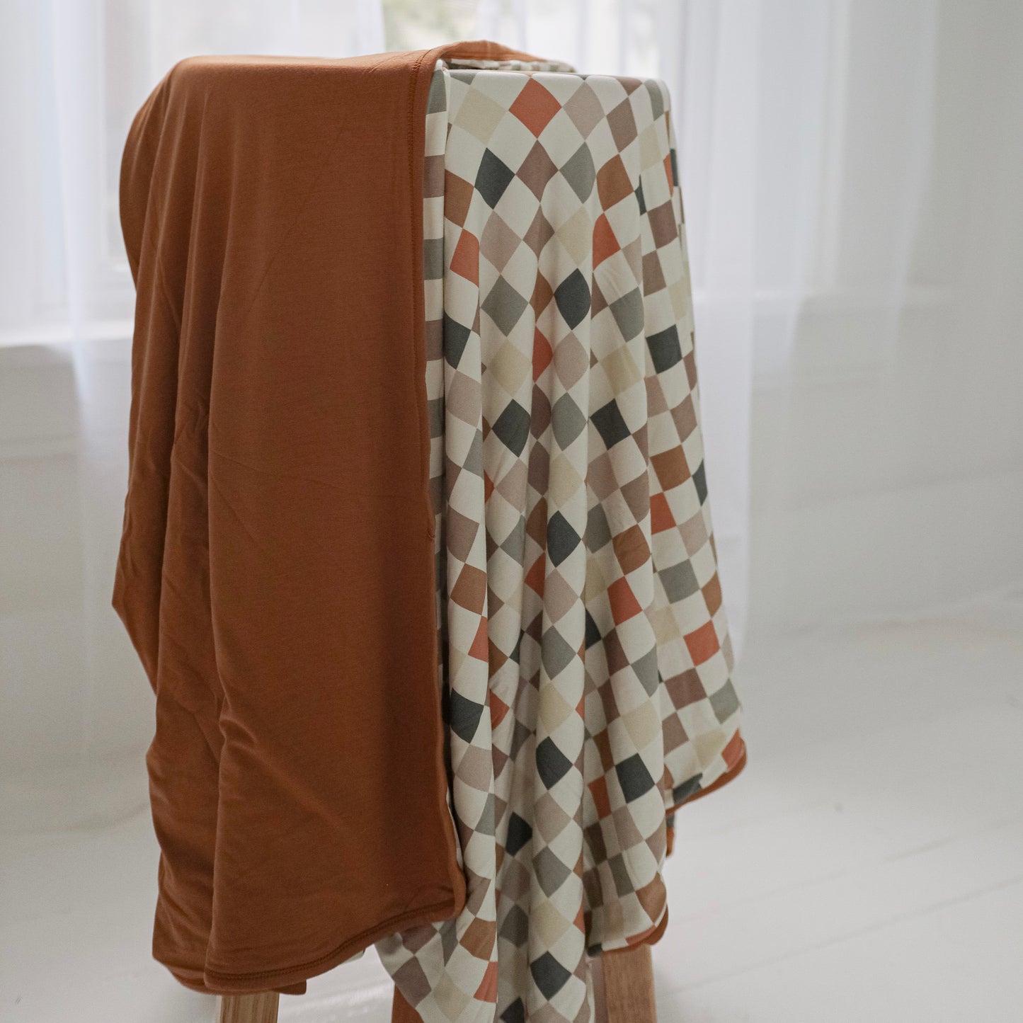 A Bushel and a Check Bamboo Viscose Triple Layer Blanket