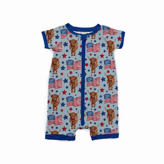 MOO-nited We Stand Bamboo Viscose Shorty Romper