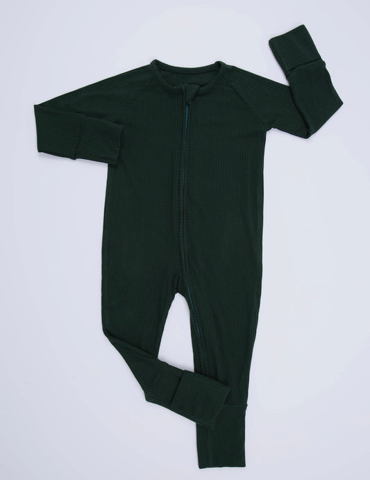 Evergreen Ribbed Bamboo Viscose Zippy
